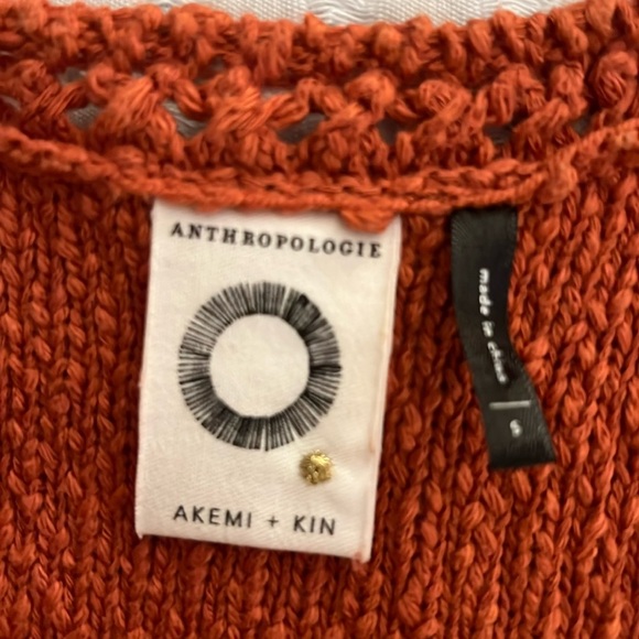 Anthropologie, Akemi + Kin terracotta color fringe sweater size small - Picture 3 of 4